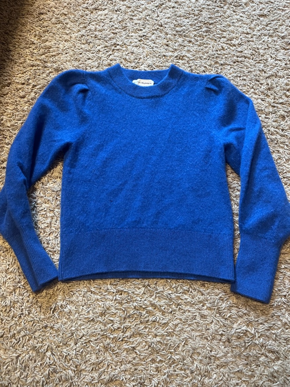 Blue Crewneck 100% Cashmere Sweater
